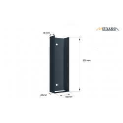 Pamato laikiklis RAL7016 PILKAS BLIZGUS U60X200 metalinis