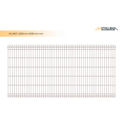 3D segmentai RAL8017 L2500mm H1230mm 4mm
