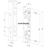 LOCINOX FORTYLOCK Įleidžiama vartelių spyna 40mm profiliui