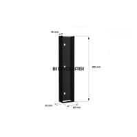 Pamato laikiklis RAL9005 JUODAS BLIZGUS U60X300 metalinis