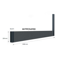 Surenkamas tvoros pamatas (antracitas) 250X2500 lygus