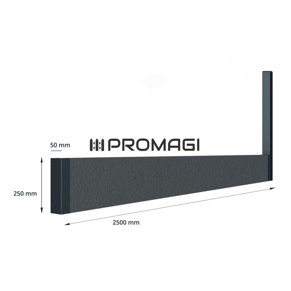 Surenkamas tvoros pamatas (antracitas) 250X2500 lygus