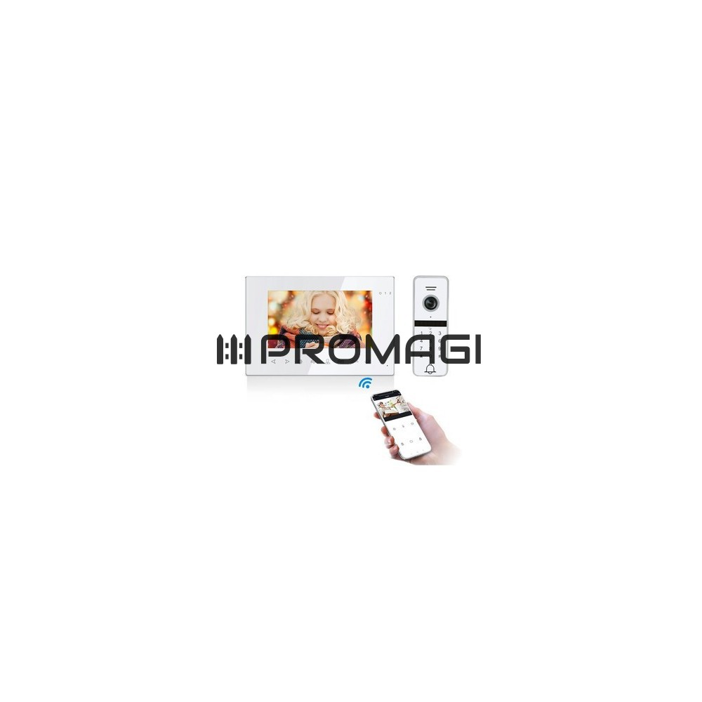 [užsakoma]  Vaizdo telefonspynės komplektas VID-714Wi-Fi+VID-D3Code (W)