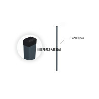 60x40x1.3 H2500 stulpas cinkuotas RAL 7016