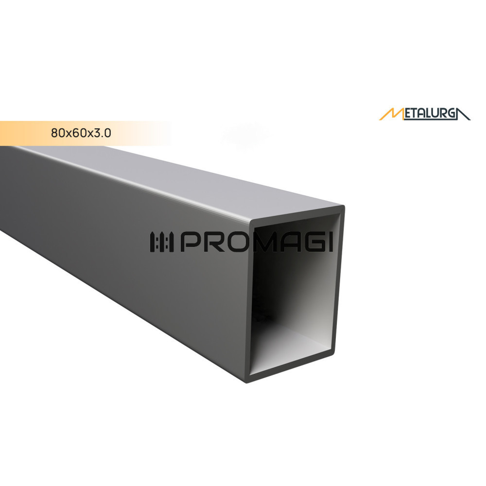 Stačiakampis vamzdis 80x60x3 mm  CINK  DX51D 7,2m