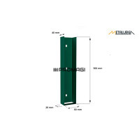 Pamato laikiklis RAL6005 ŽALIAS BLIZGUS U60X300 metalinis