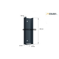Pamato laikiklis RAL7016 PILKAS BLIZGUS U60X200 metalinis