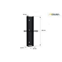 Pamato laikiklis RAL9005 JUODAS BLIZGUS U60X300 metalinis