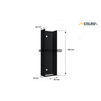 Pamato laikiklis RAL9005 JUODAS BLIZGUS U60X200 metalinis