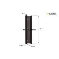 Pamato laikiklis RAL8019 RUDAS MATINIS U60X300 metalinis