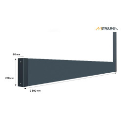 Surenkamas tvoros pamatas PILKAS 200X2500 lygus 